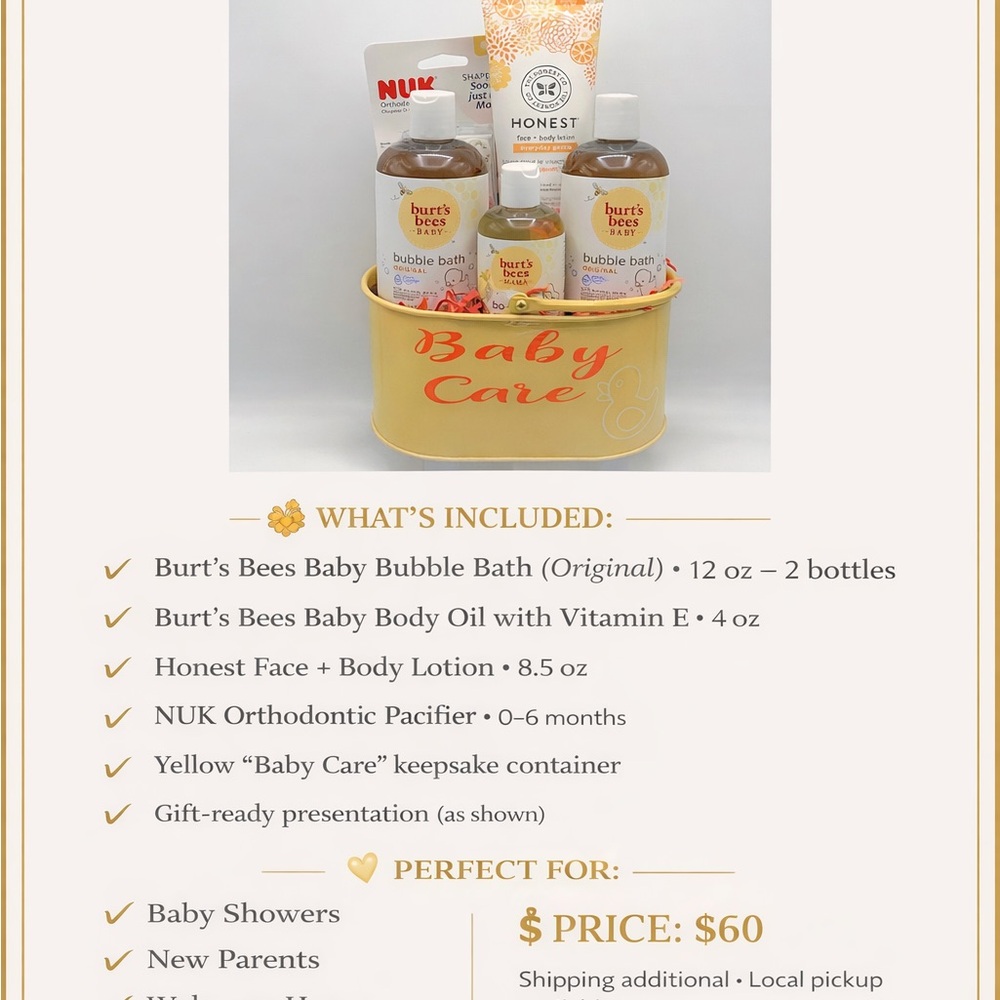 Burt's Bees Baby Bubble Bath & Body Oil Set - Yellow